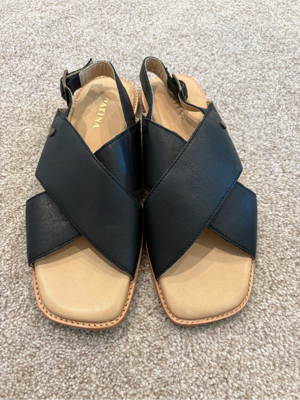 Patina Leather Criss Cross Slingback Sandals size 10.5